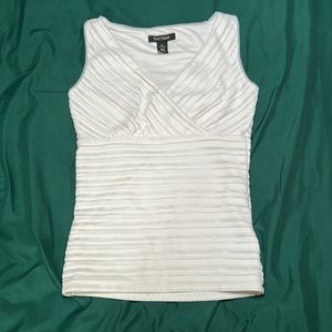 White House Black Market White Sleeveless Blouse